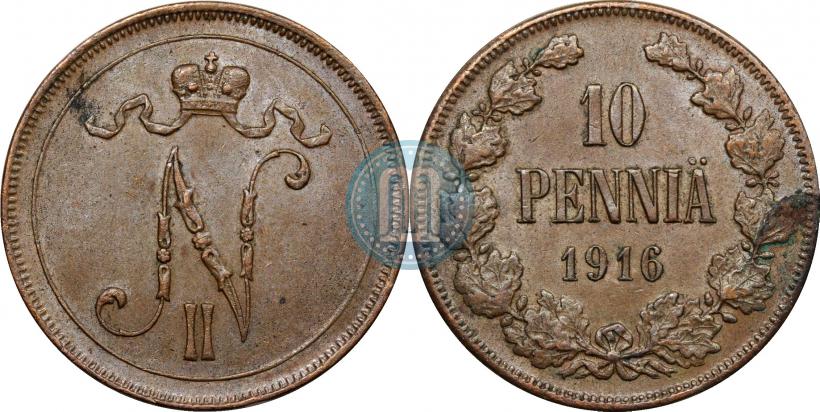 Picture 10 pennia 1916 year  