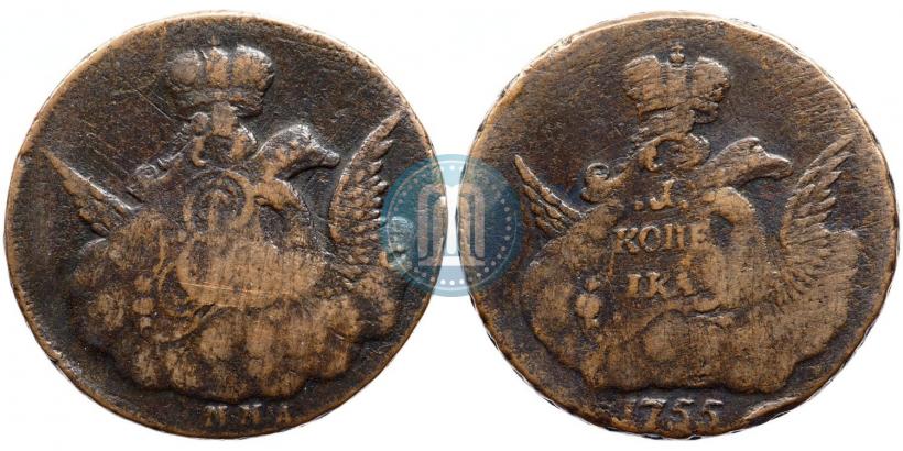 Picture 1 kopeck 1755 year ММД 
