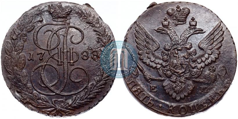 Picture 5 kopecks 1788 year ЕМ 