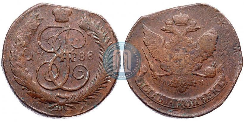 Picture 5 kopecks 1788 year ММ 