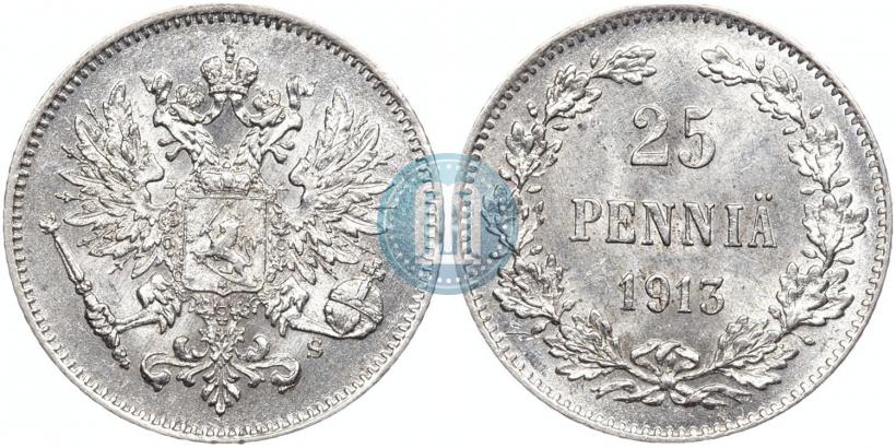 Picture 25 pennia 1913 year S 
