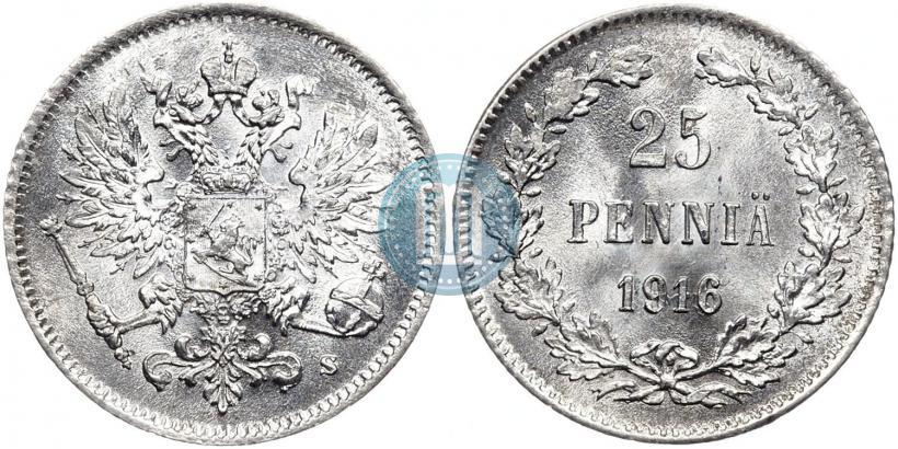 Picture 25 pennia 1916 year S 