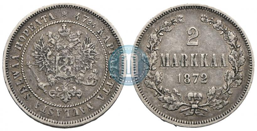 Picture 2 markkaa 1872 year S 