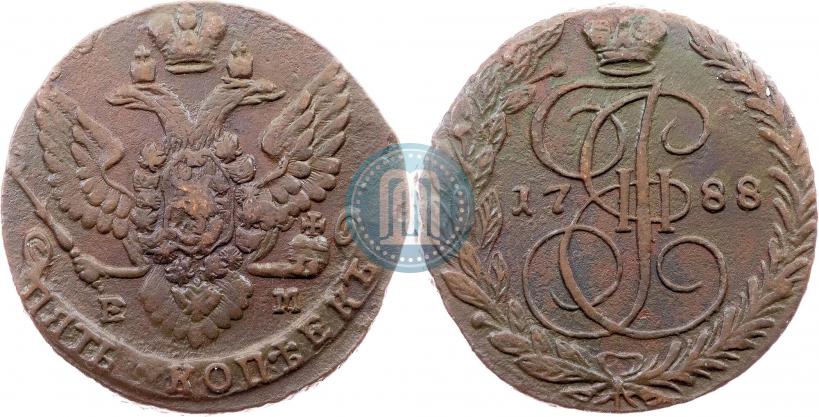 Picture 5 kopecks 1788 year ЕМ 