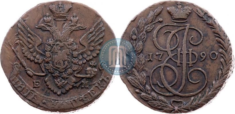 Picture 5 kopecks 1790 year ЕМ 