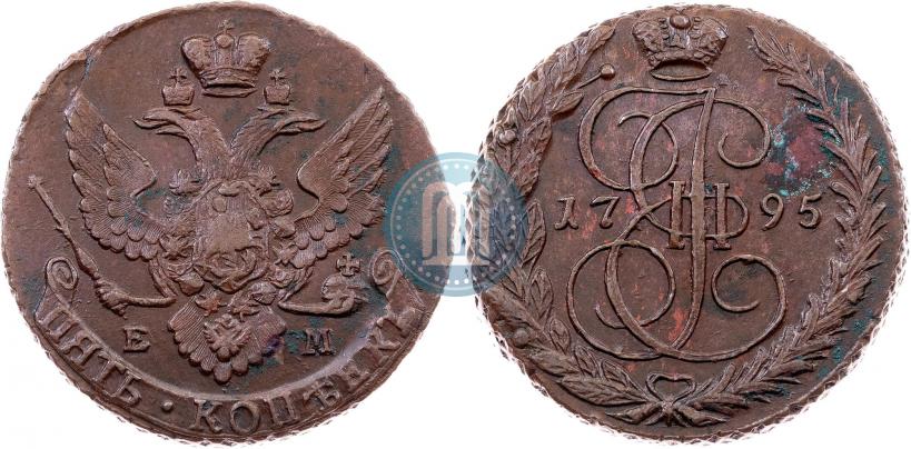 Picture 5 kopecks 1795 year ЕМ 