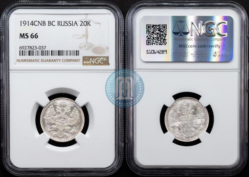 Picture 20 kopecks 1914 year СПБ-ВС 
