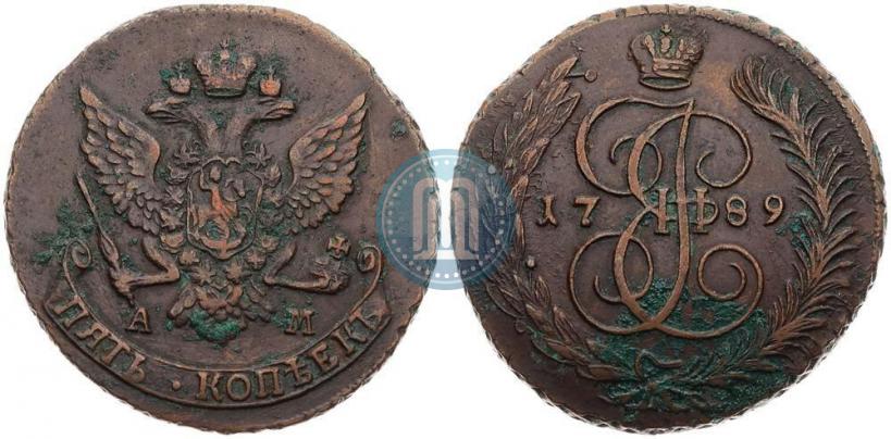 Picture 5 kopecks 1789 year АМ 