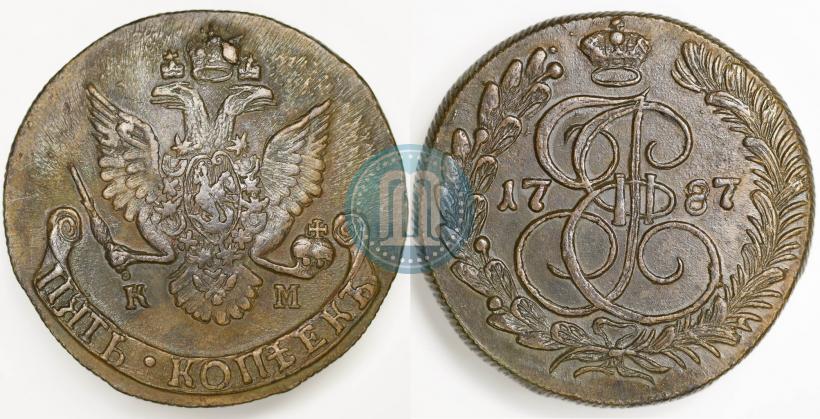 Фото 5 копеек 1787 года КМ 