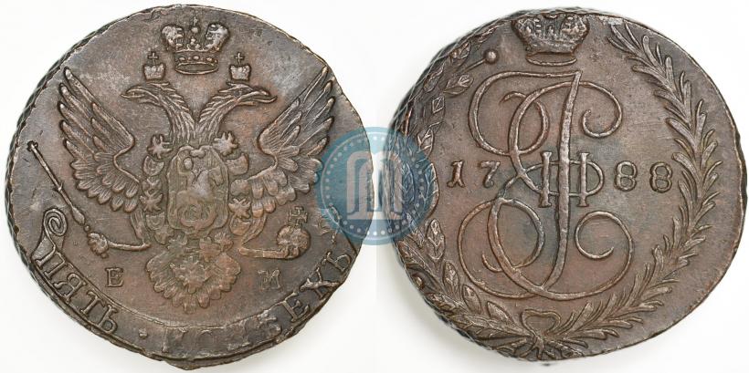 Фото 5 копеек 1788 года ЕМ 