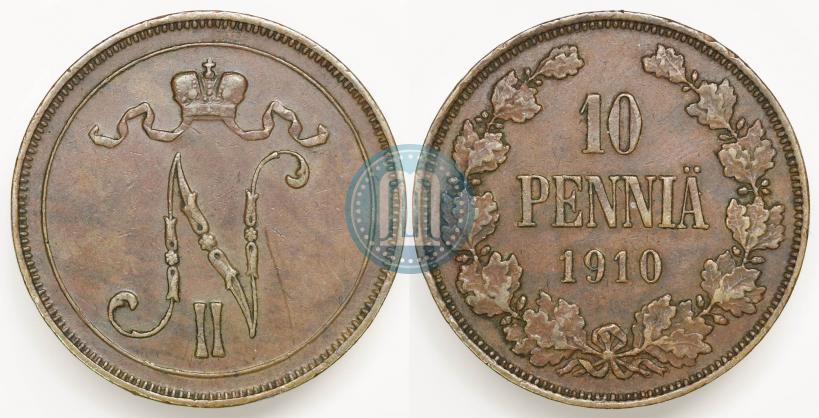 Фото 10 пенни 1910 года  