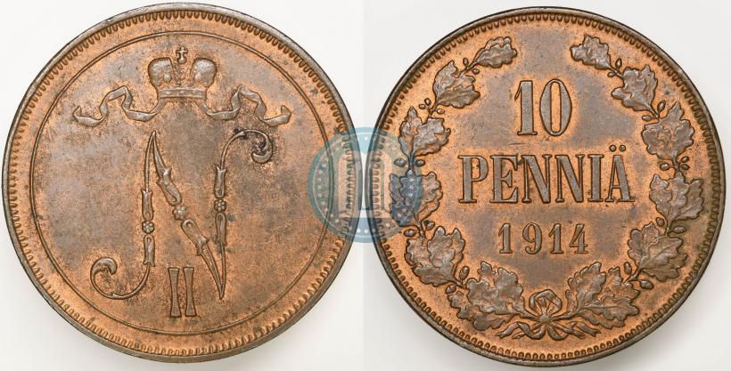 Фото 10 пенни 1914 года  