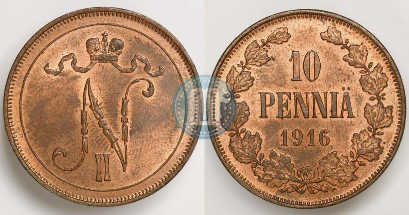 Picture 10 pennia 1916 year  