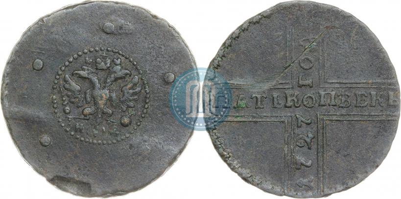 Фото 5 копеек 1727 года НД 