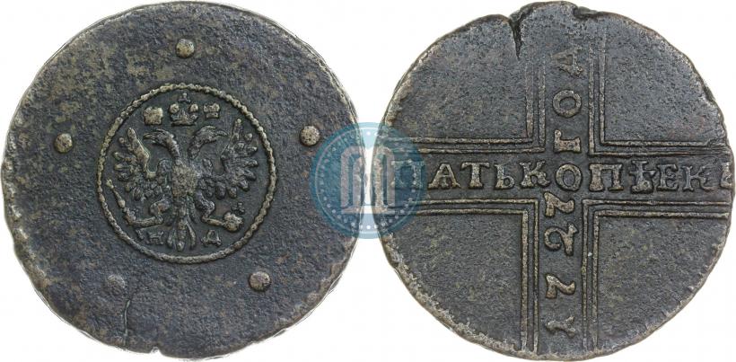 Фото 5 копеек 1727 года НД 