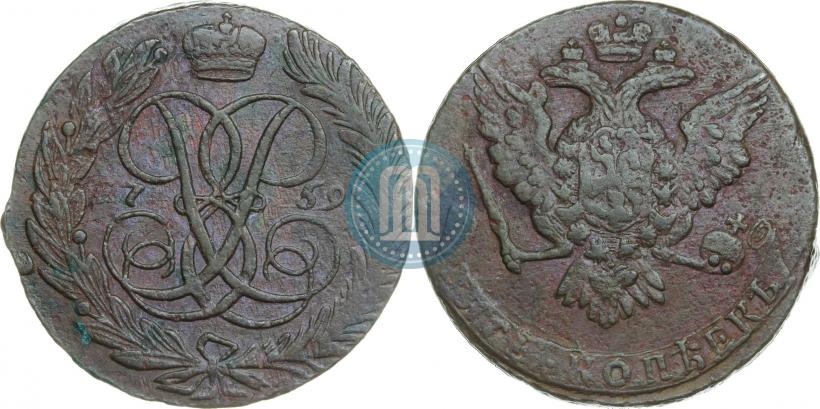 Фото 5 копеек 1759 года  