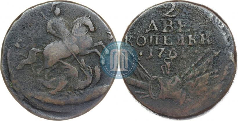 Picture 2 kopecks 1762 year  