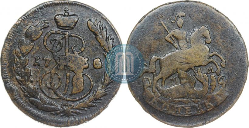 Фото 1 копейка 1766 года ММ 
