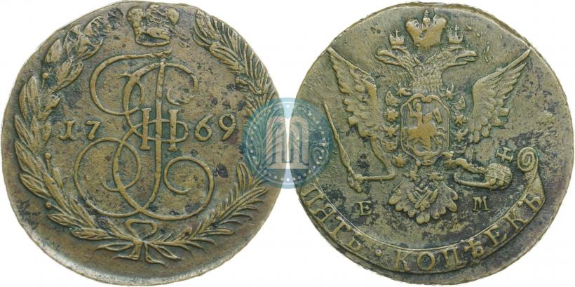 Picture 5 kopecks 1769 year ЕМ 