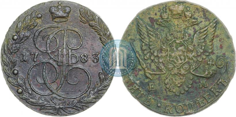 Фото 5 копеек 1783 года ЕМ 