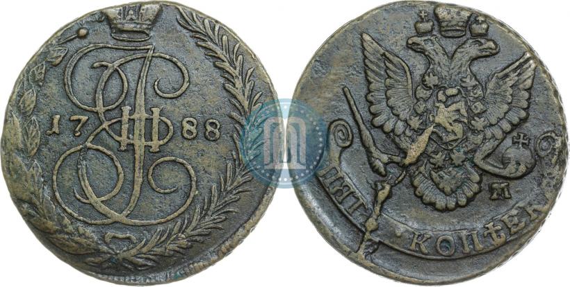 Фото 5 копеек 1788 года ЕМ 