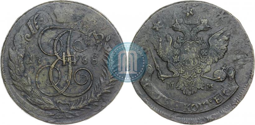 Фото 5 копеек 1788 года ММ 