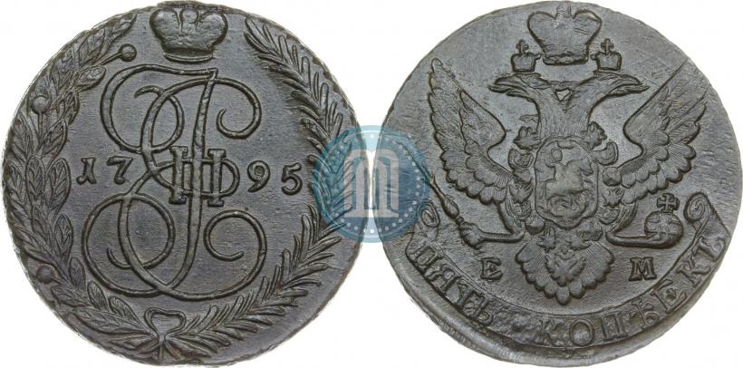 Picture 5 kopecks 1795 year ЕМ 