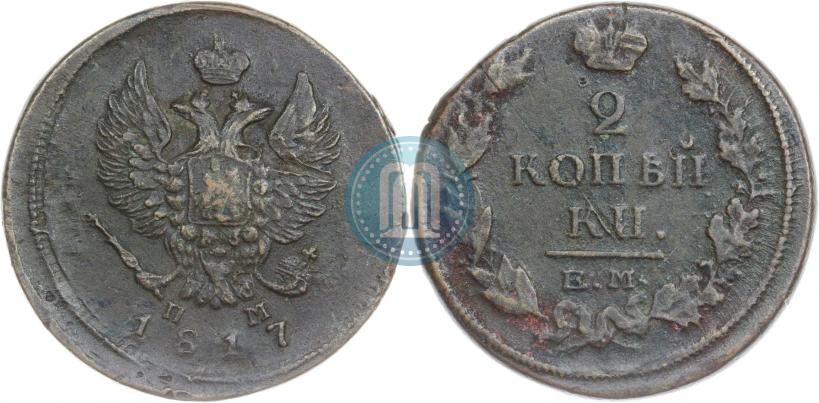 Фото 2 копейки 1817 года ЕМ-НМ 