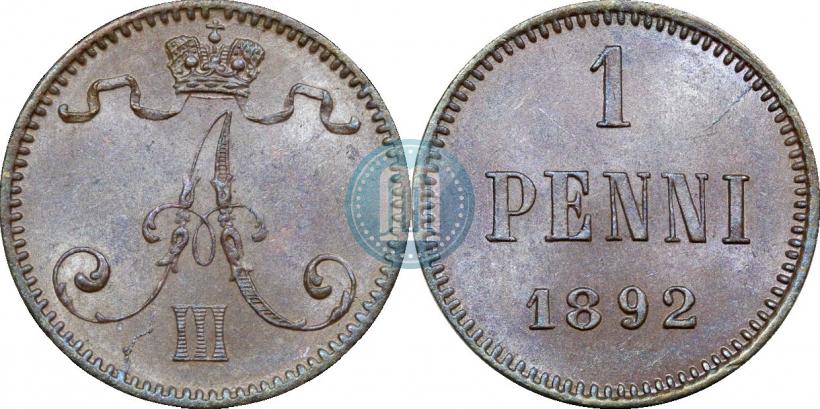 Фото 1 пенни 1892 года  