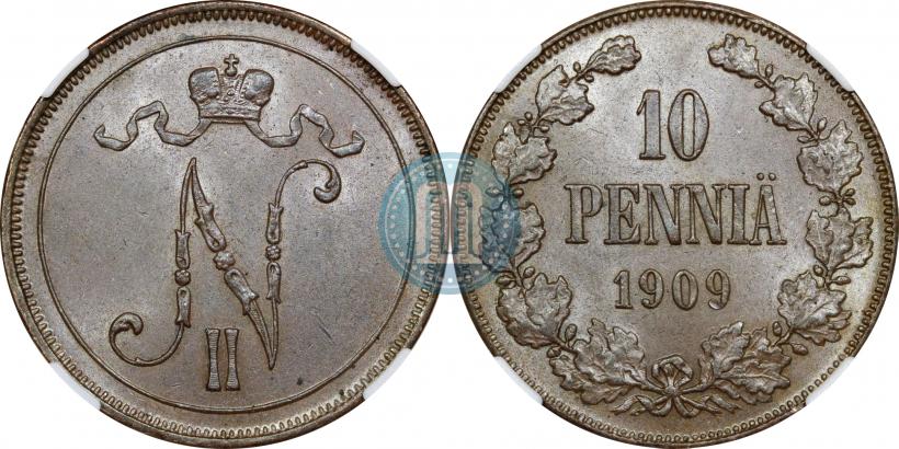 Фото 10 пенни 1909 года  