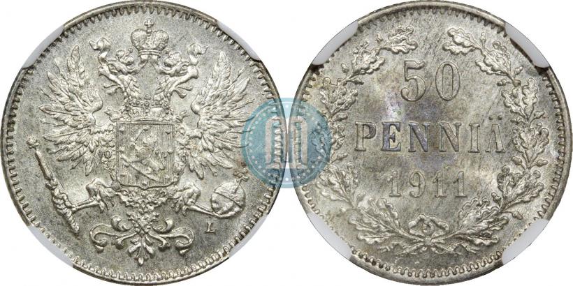 Фото 50 пенни 1911 года L 