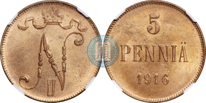 Фото 5 пенни 1916 года  