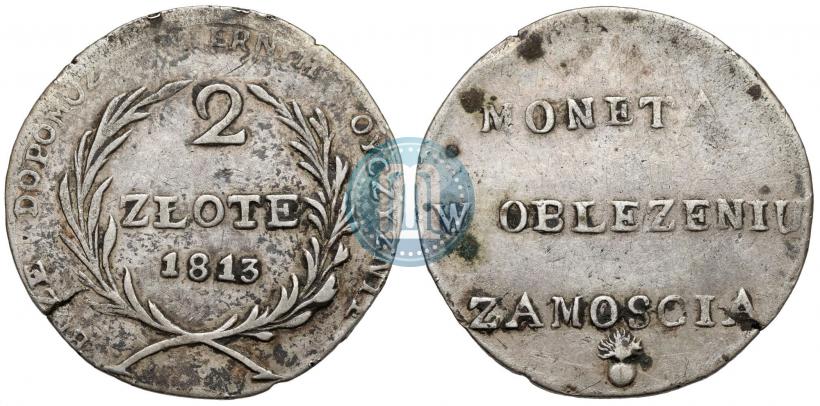 Фото 2 злотых 1813 года  