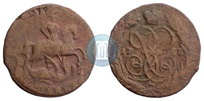 Picture 1 kopeck 1758 year  