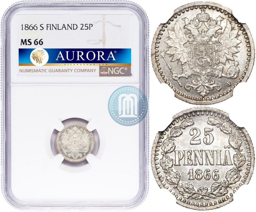 Picture 25 pennia 1866 year S 