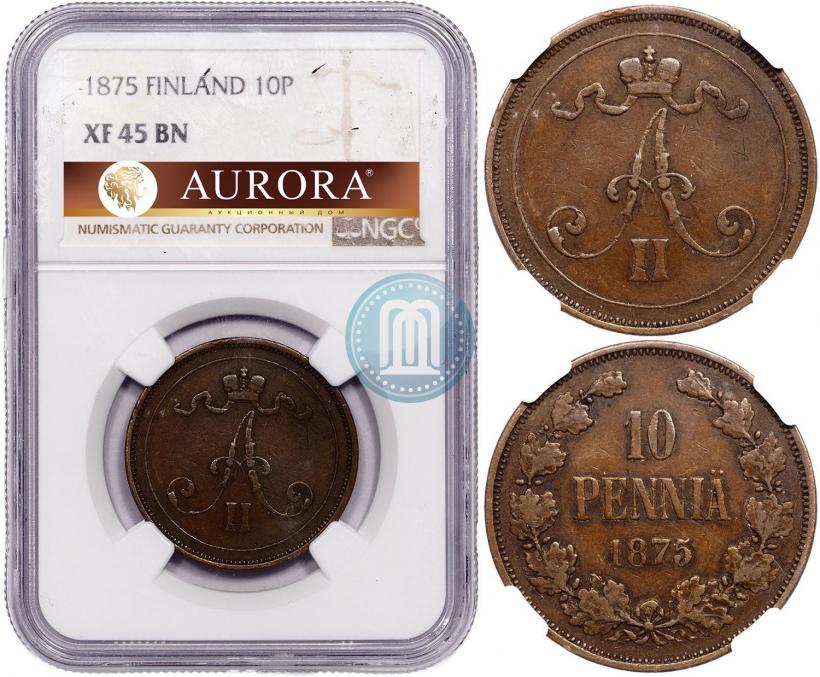 Фото 10 пенни 1875 года  