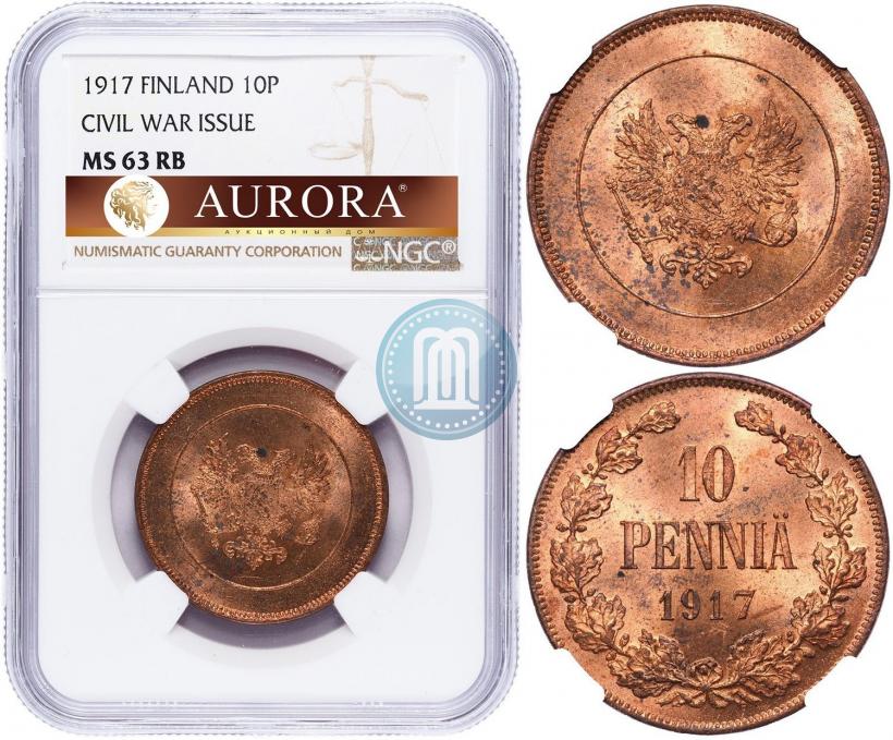 Picture 10 pennia 1917 year  