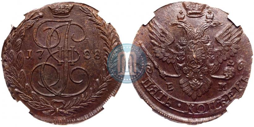 Фото 5 копеек 1788 года ЕМ 