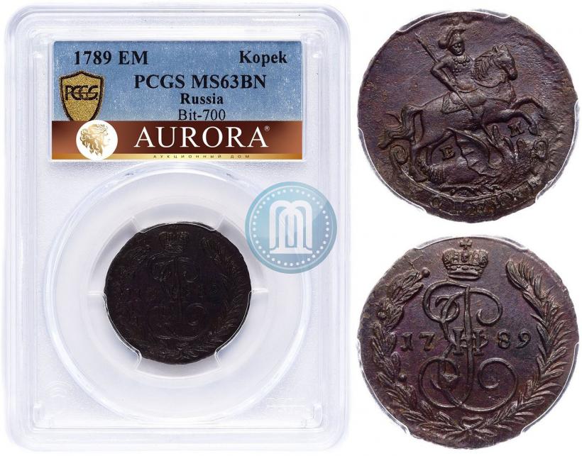 Фото 1 копейка 1789 года ЕМ 