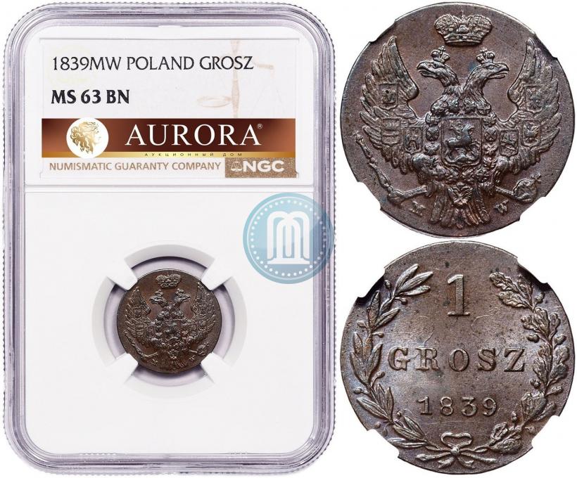 Picture 1 grosz 1839 year MW 
