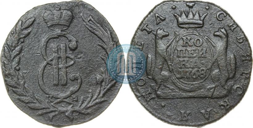 Picture 1 kopeck 1768 year КМ 