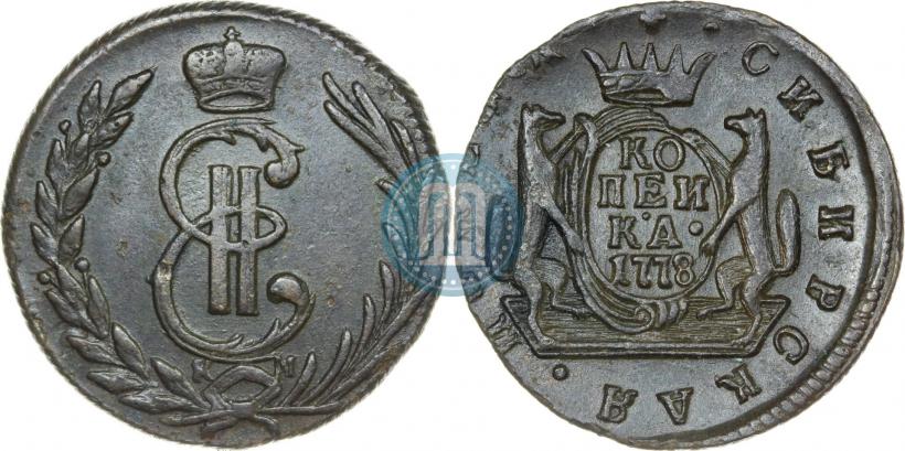 Picture 1 kopeck 1778 year КМ 