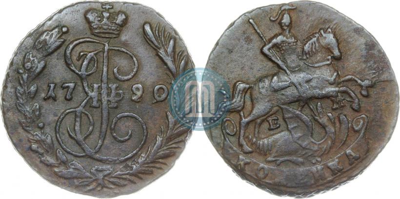Picture 1 kopeck 1790 year ЕМ 