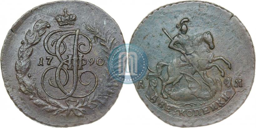 Picture 2 kopecks 1790 year АМ 