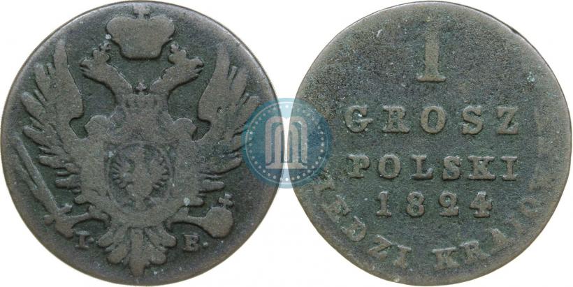 Picture 1 grosz 1824 year IB "Z MIEDZI KRAIOWEY"