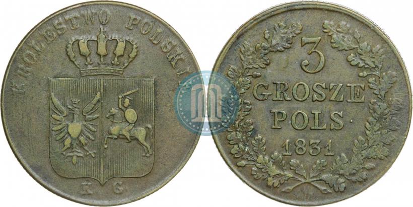 Picture 3 grosze 1831 year KG "Polish uprising"