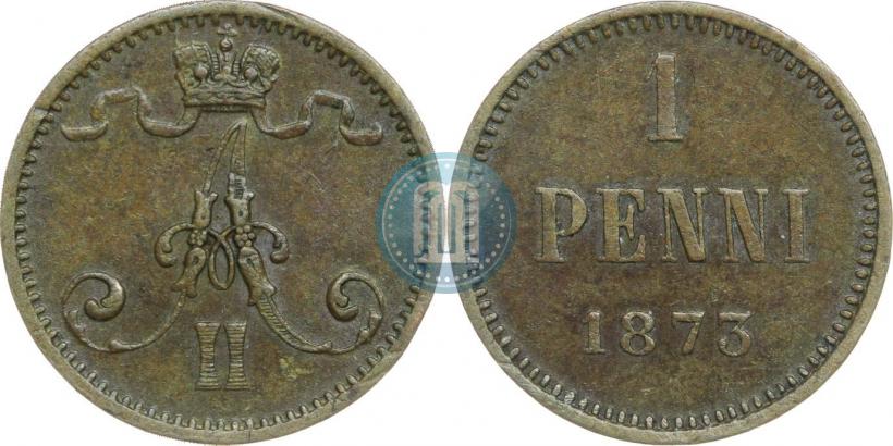 Фото 1 пенни 1873 года  