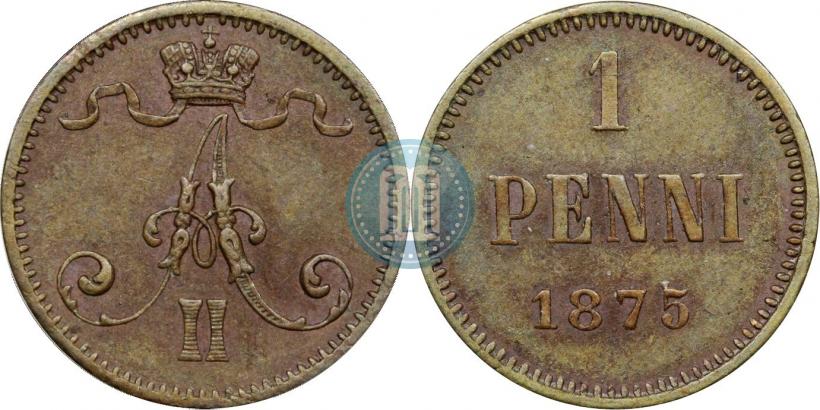 Фото 1 пенни 1875 года  