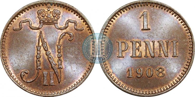 Picture 1 penni 1908 year  