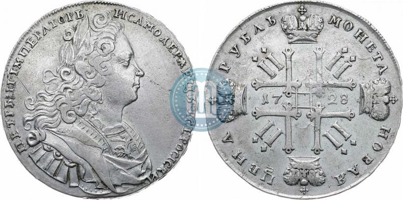 Фото 1 рубль 1728 года  "Тип 1727"